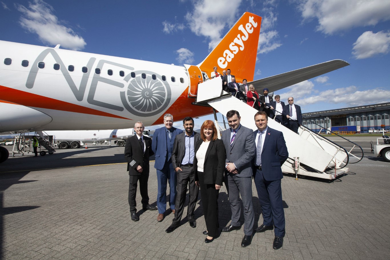 easyJet showcases its new Airbus A320neo at Glasgow Airport