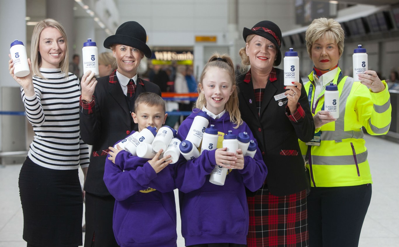 Glasgow Airport helps put a lid on single-use plastics by giving staff refillable water bottles